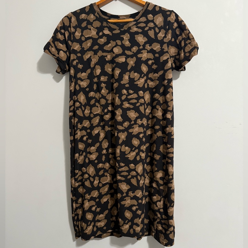 Brunette the Label Leopard Print T-Shirt Dress (Size S/M)
